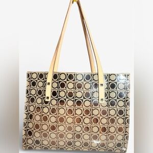 Ferragamo Translucent Gancini Tote Bag EUC